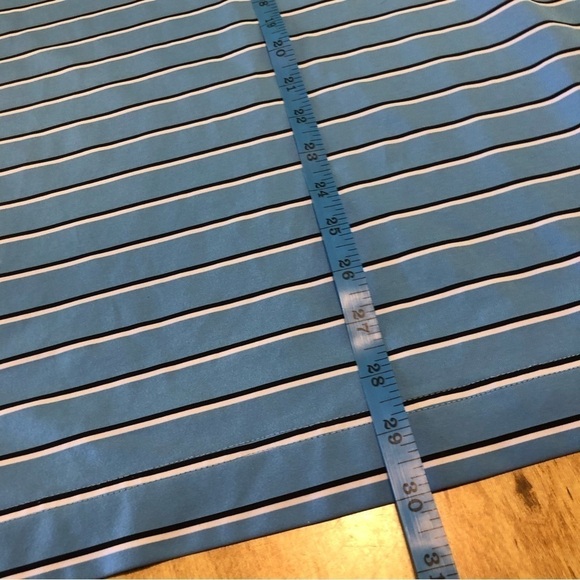 FootJoy Short Sleeve Golf Shirt Polo Mens Size Medium Blue Stripes VG Condition - Picture 8 of 8